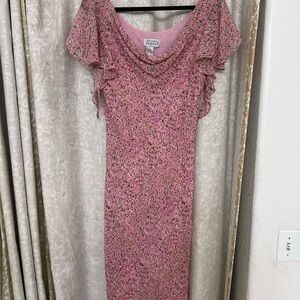 Adriana Papell silk Pink Floral Women's Dress